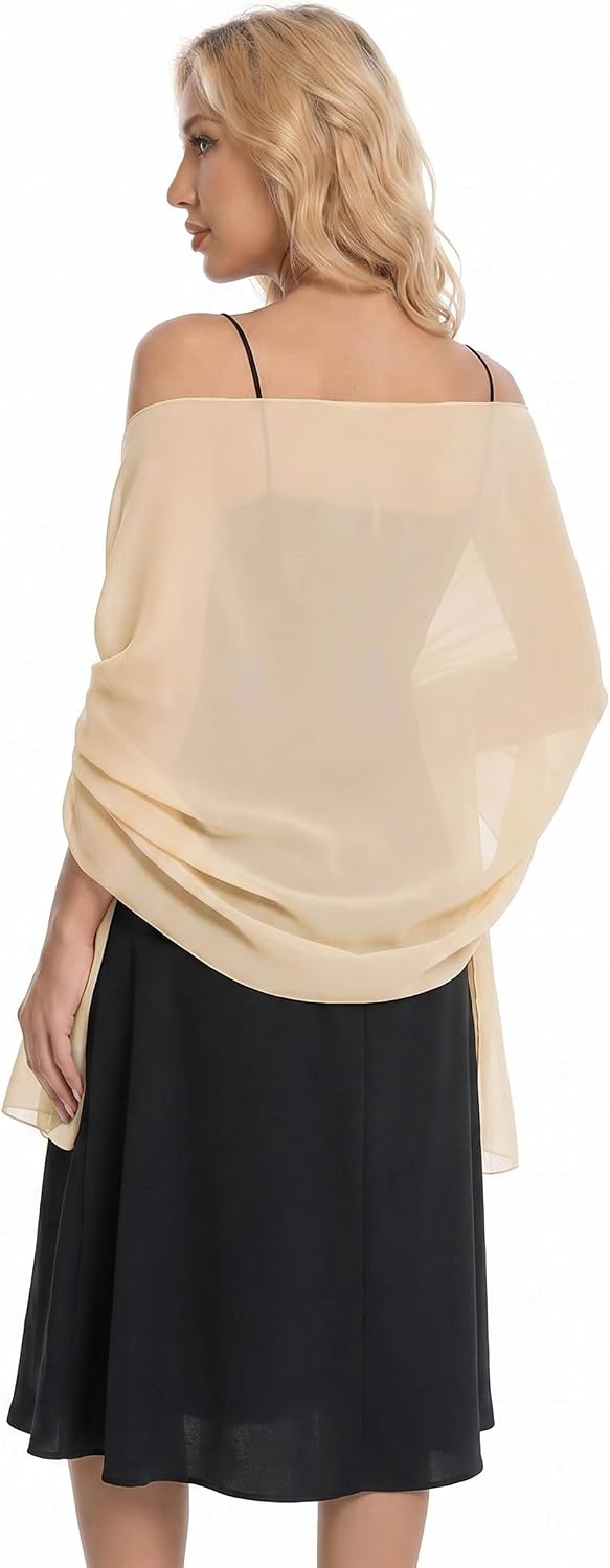 Chales y envolturas de gasa para vestidos de noche, elegante bufand...