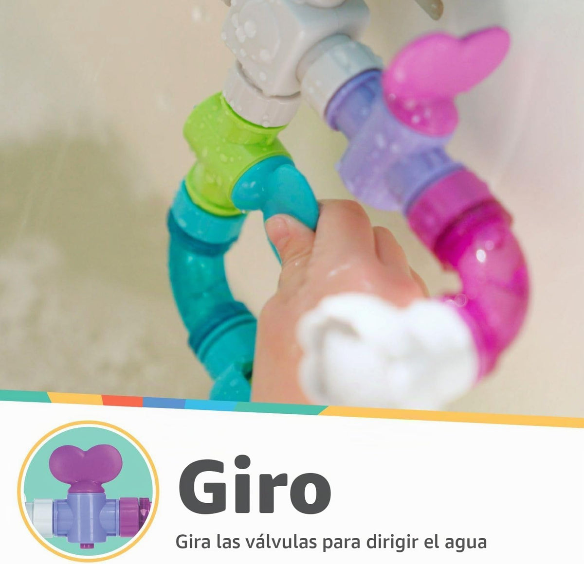 Nuby Wacky Waterworks Pipes - Juguete de baño para bebé con caracte...