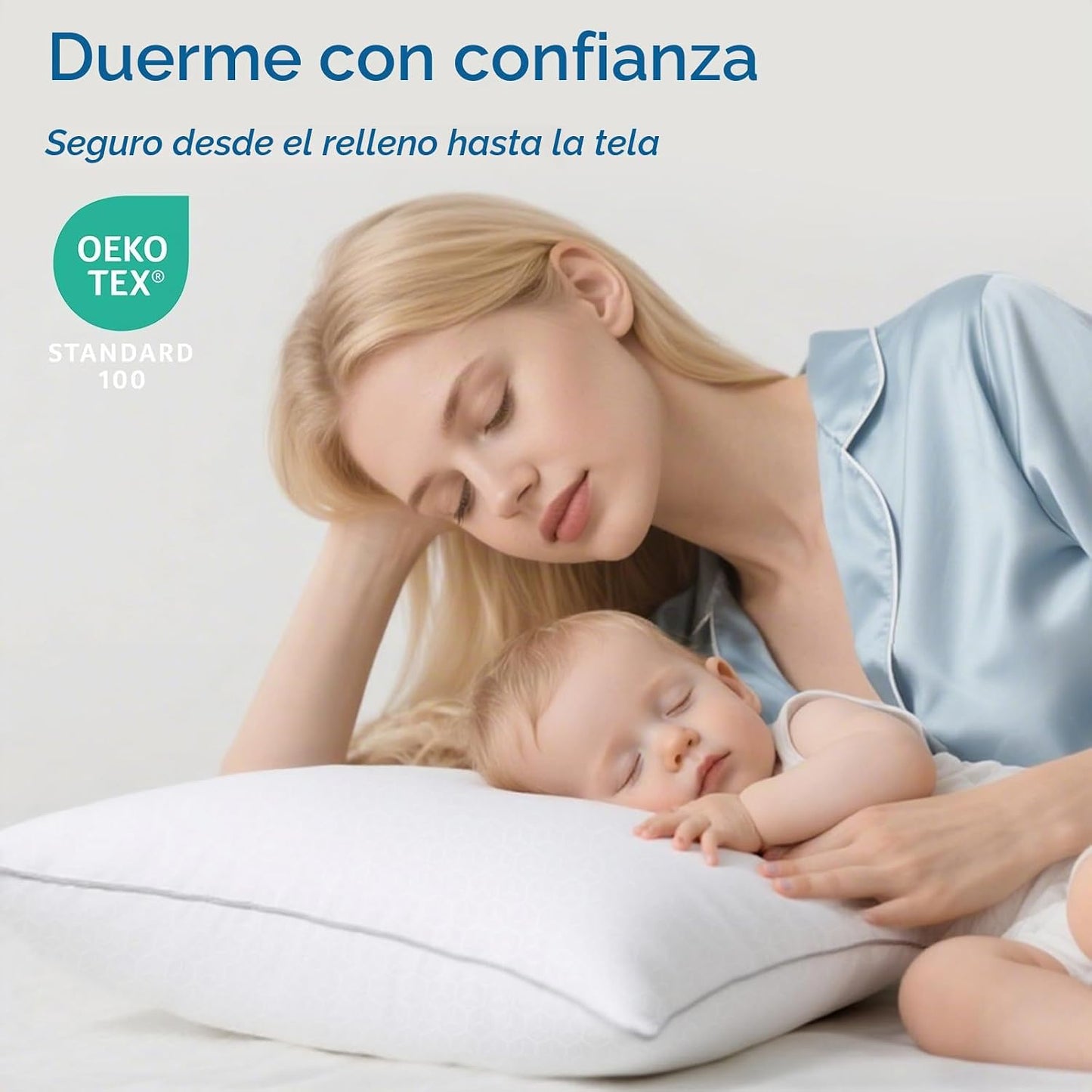 Sasttie Juego de 6 almohadas estándar firmes, almohadas de cama de...