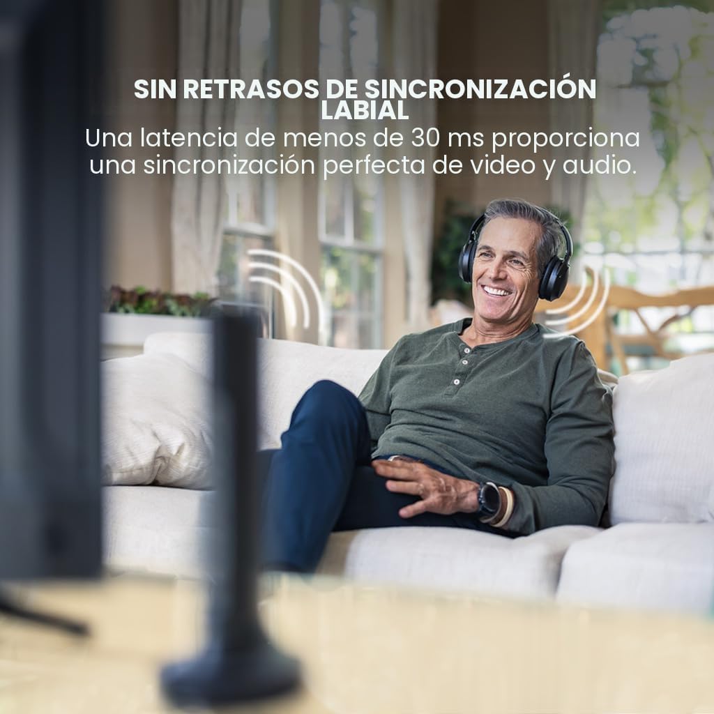 Avantree Opera Plus - Auriculares inalámbricos para TV con entrada...
