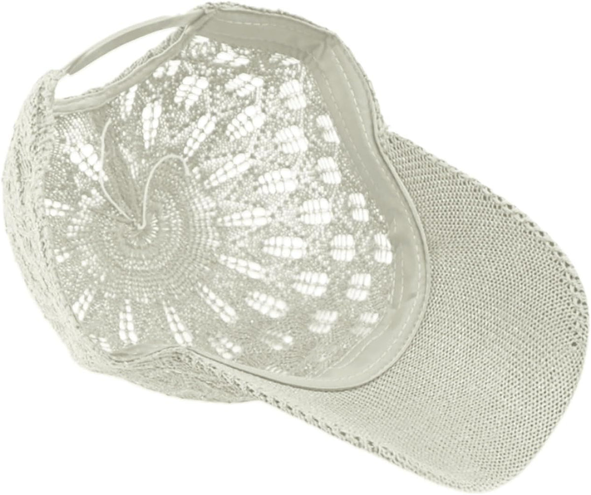 FASHIXD Gorra de béisbol de malla tejida para mujer, gorra de camio...