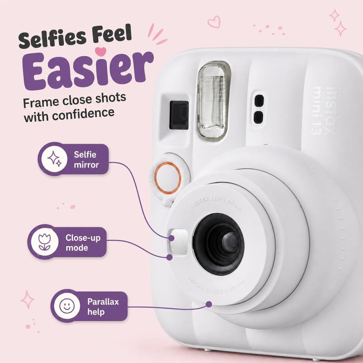 Fujifilm Instax Mini 13 - Cámara instantánea color blanco arcilla +...