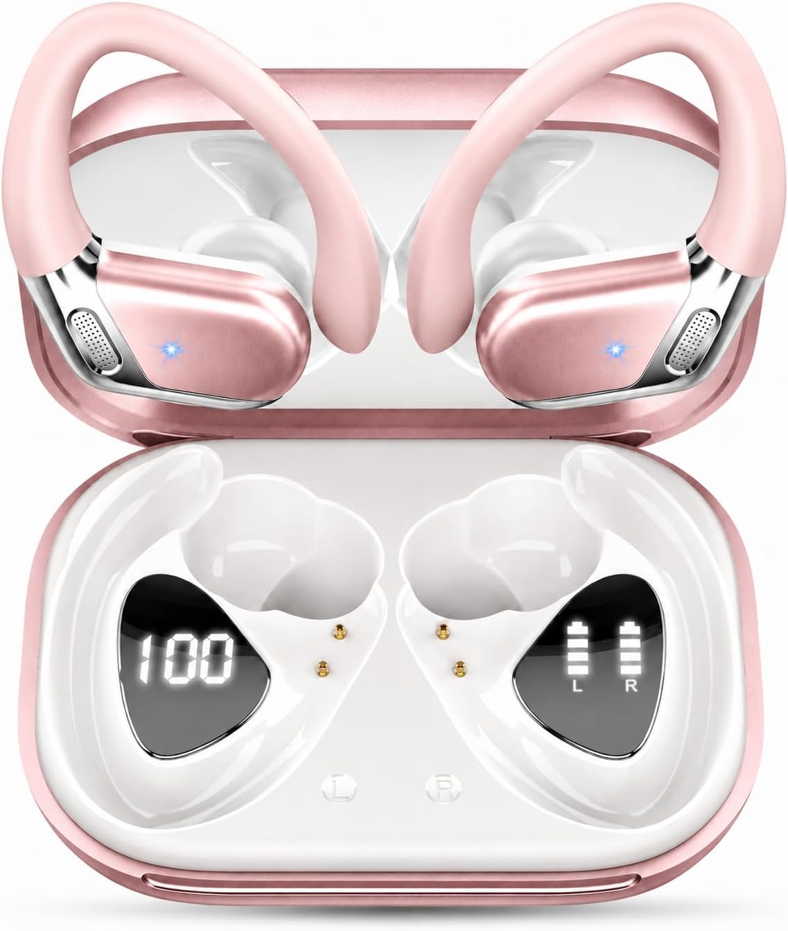 Auriculares inalámbricos, Bluetooth 5.4 deportivos, sonido de grave...