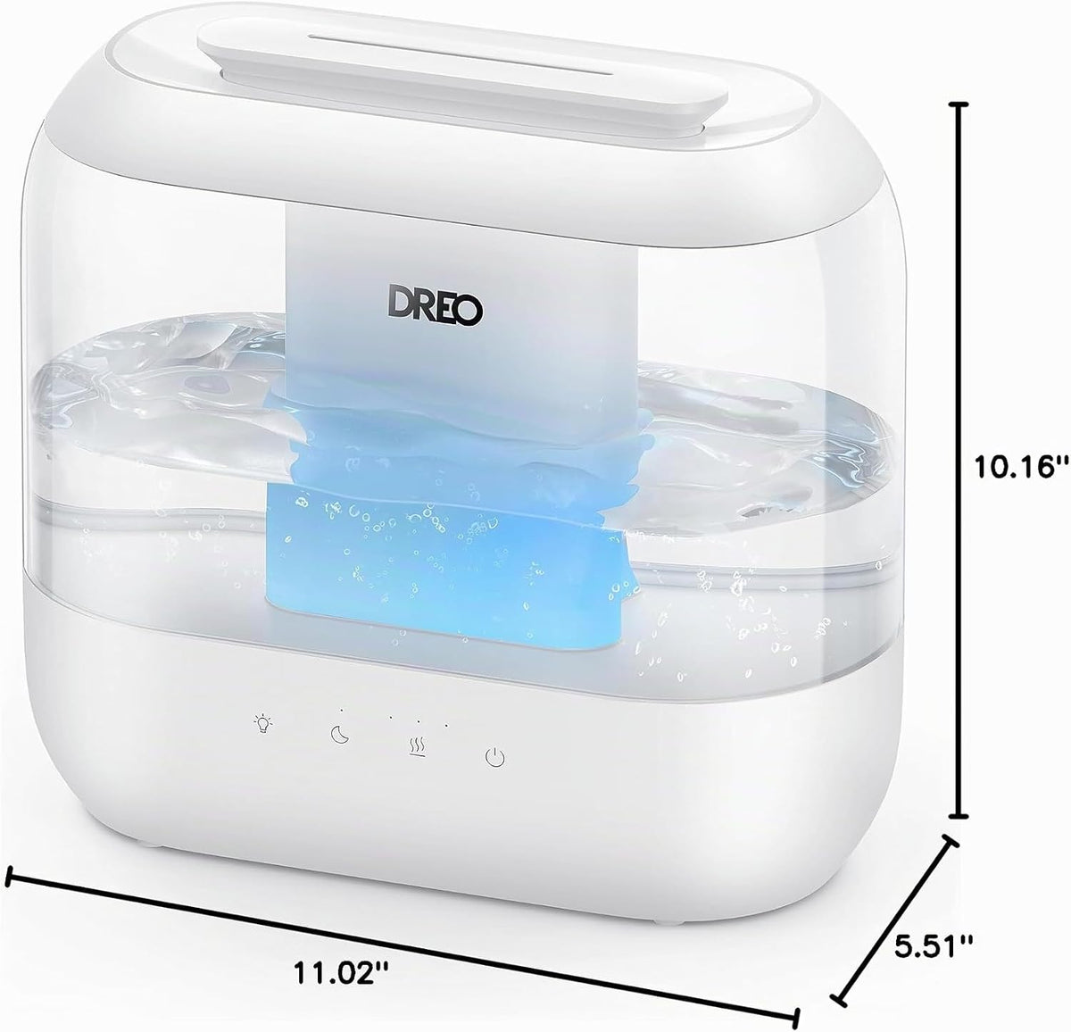 Dreo Humidificadores para dormitorio, llenado superior de 4L para h...