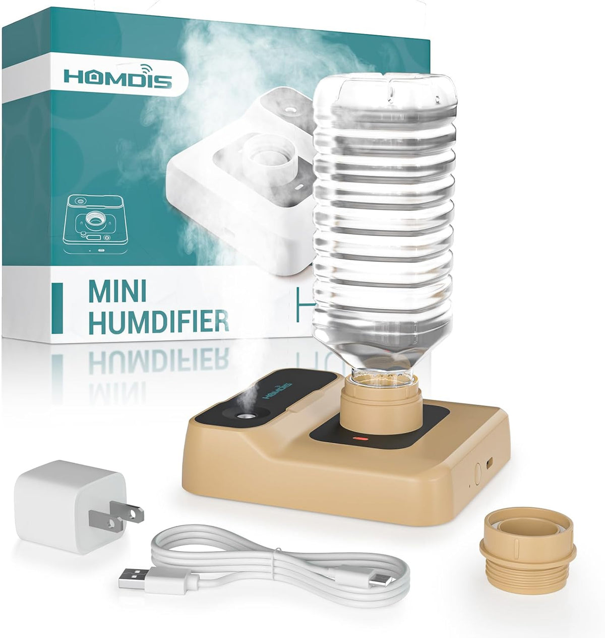 HOMDIS Humidificador de viaje, pequeño humidificador portátil para...