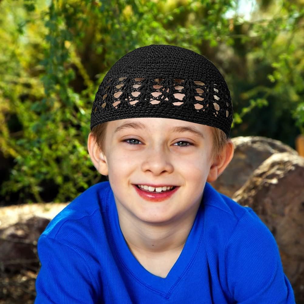 AKONNAS Gorros de punto Kufi, gorro de ganchillo con calavera, colo...