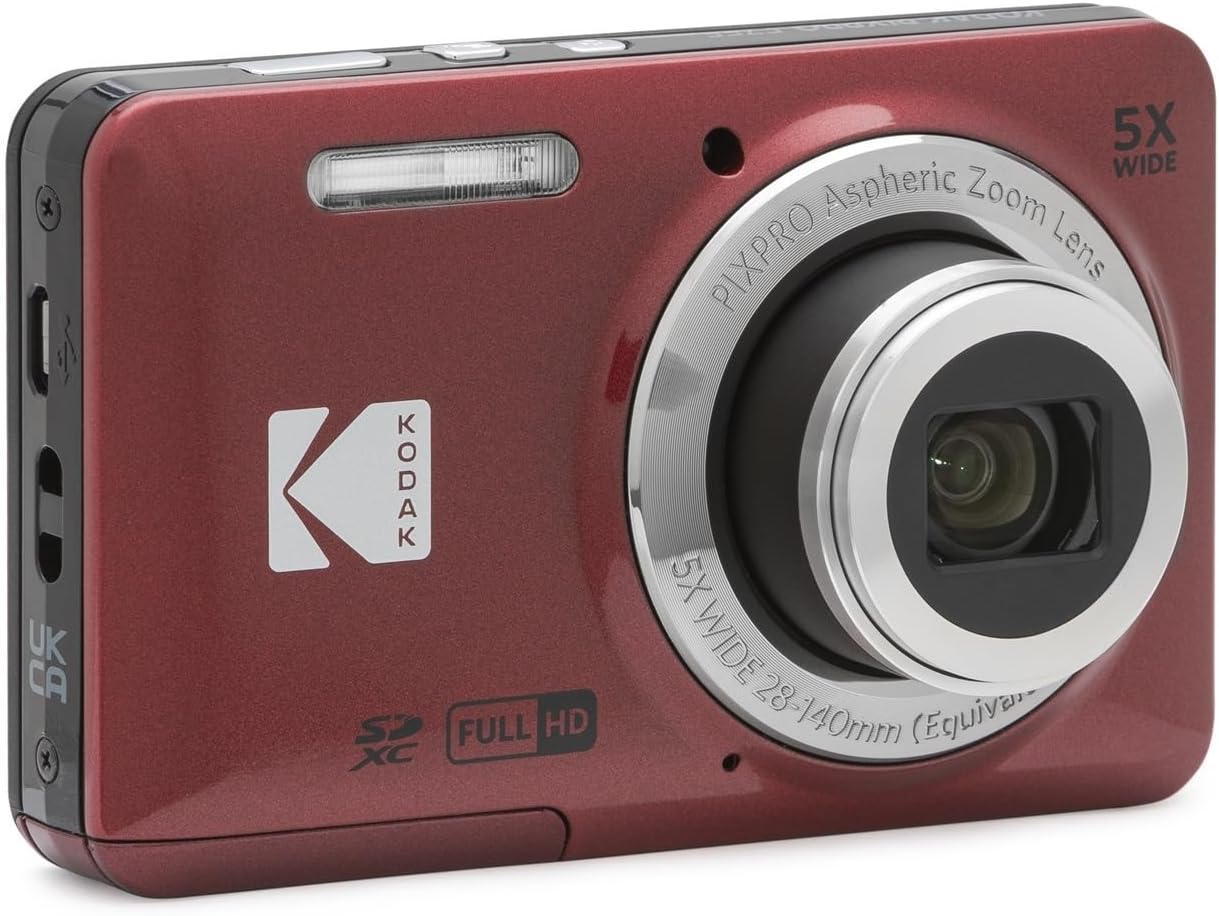 Kodak PIXPRO FZ55 - Cámara digital (rojo) + Tarjeta de memoria de 3...