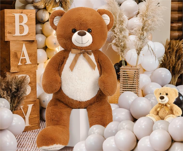MorisMos Oso de peluche gigante de 4 pies, oso de peluche grande de...