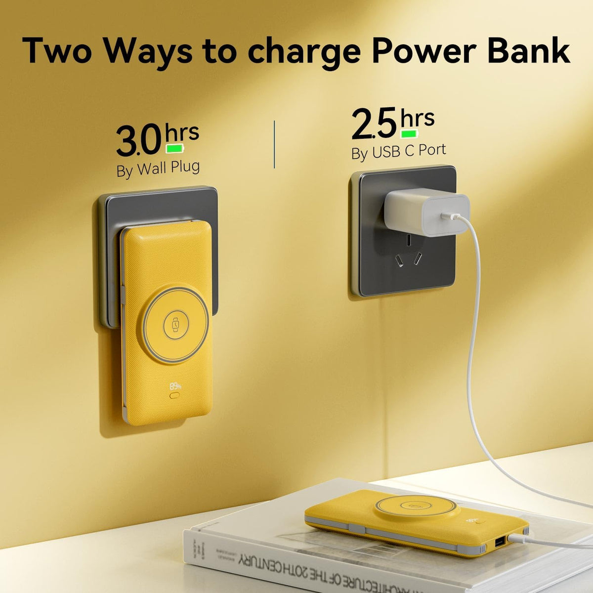 LUCKYFELLOW Cargador portátil magnético de 10000 mAh para iWatch y...