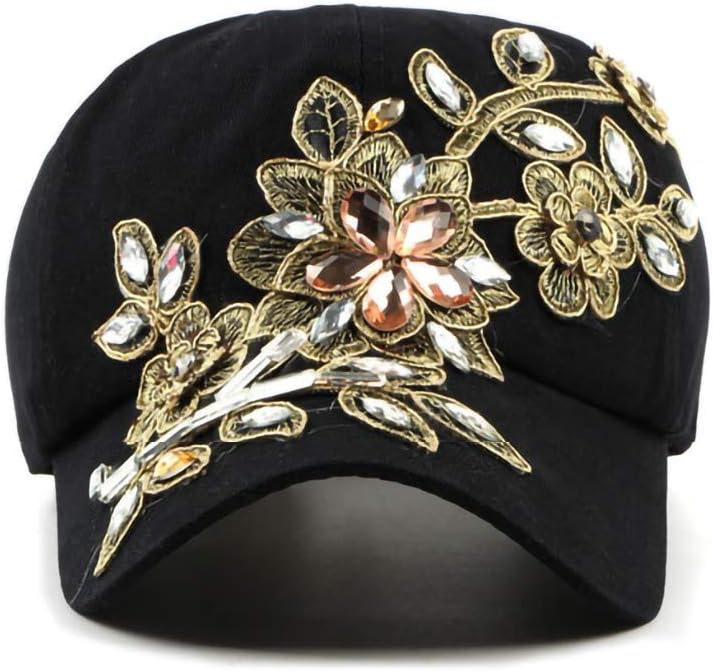 Gudessly Bling - Gorra de béisbol para mujer, diseño de flores, con...