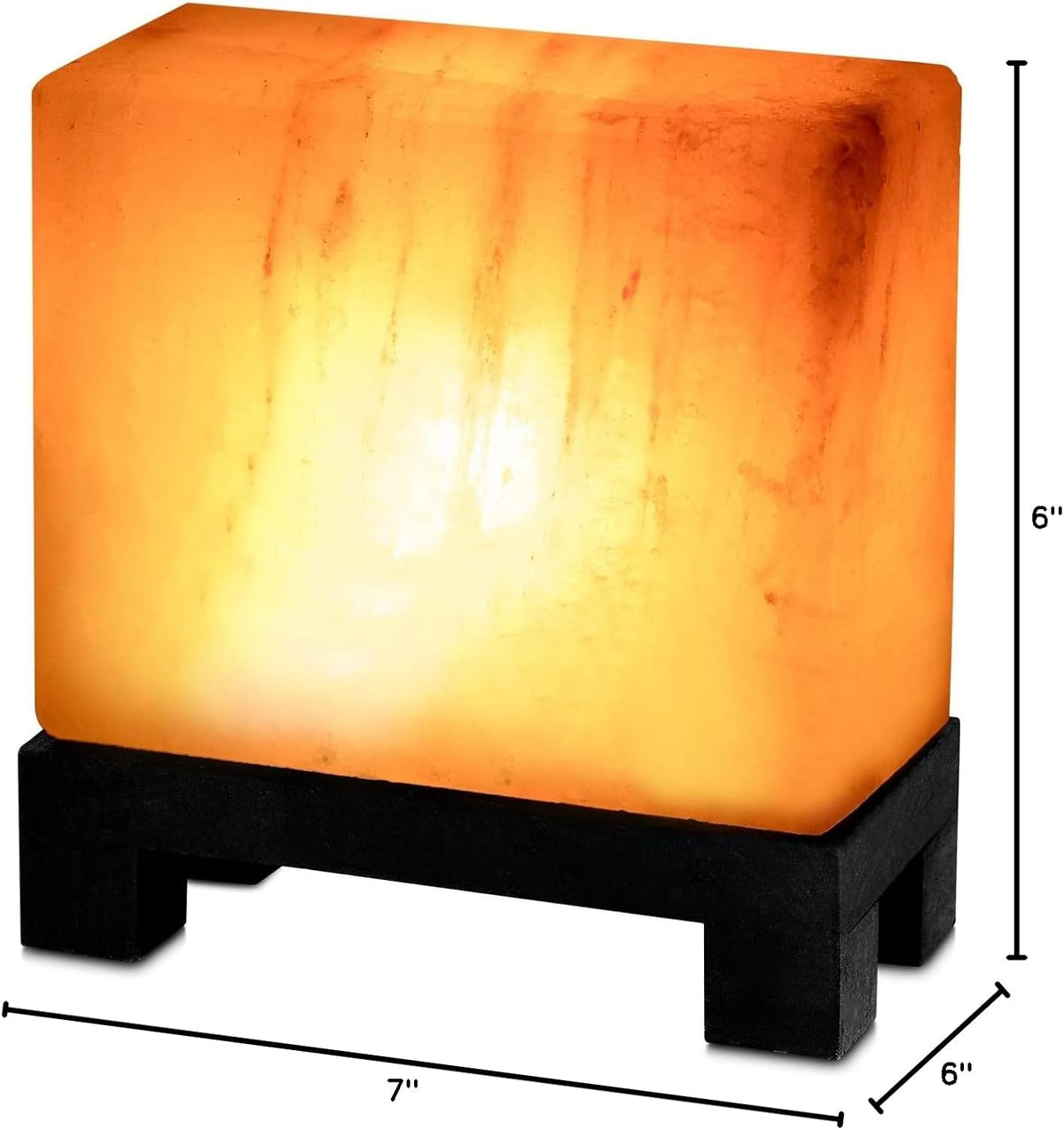 UMAID Lámpara de sal del Himalaya rectangular, lámpara de roca rosa...