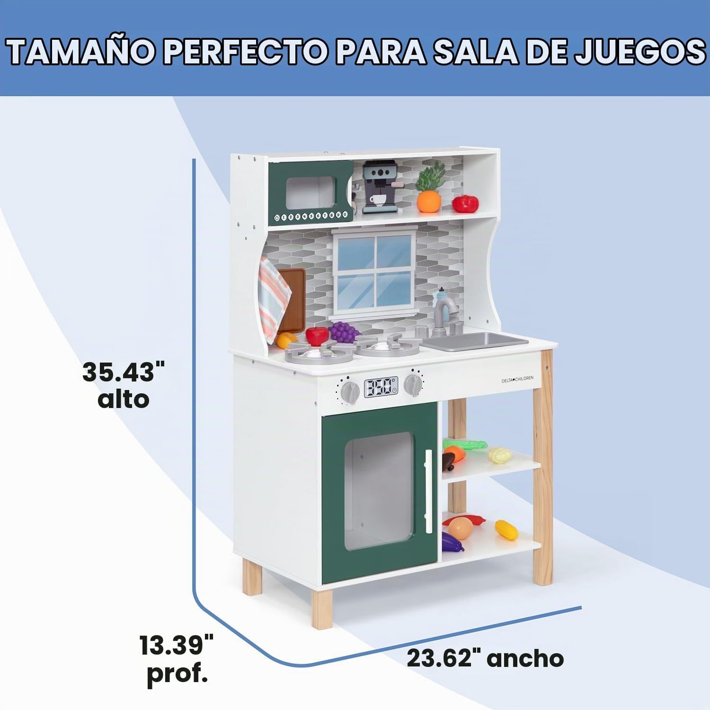 Delta Children Tiny Chef Play Kitchen - Juego de cocina de juguete...