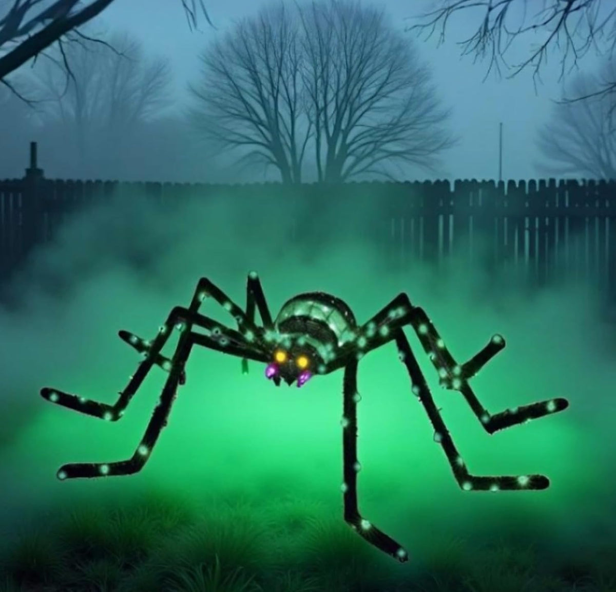 Araña gigante de 6.8 pies, decoración de Halloween para exteriores,...