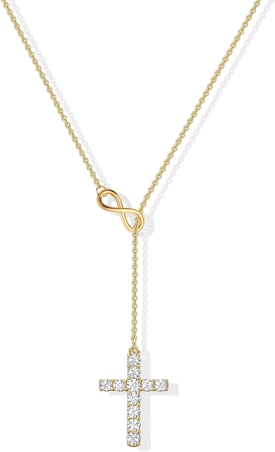 Poxtex Collar de cruz infinita para mujer, delicado collar con colg...