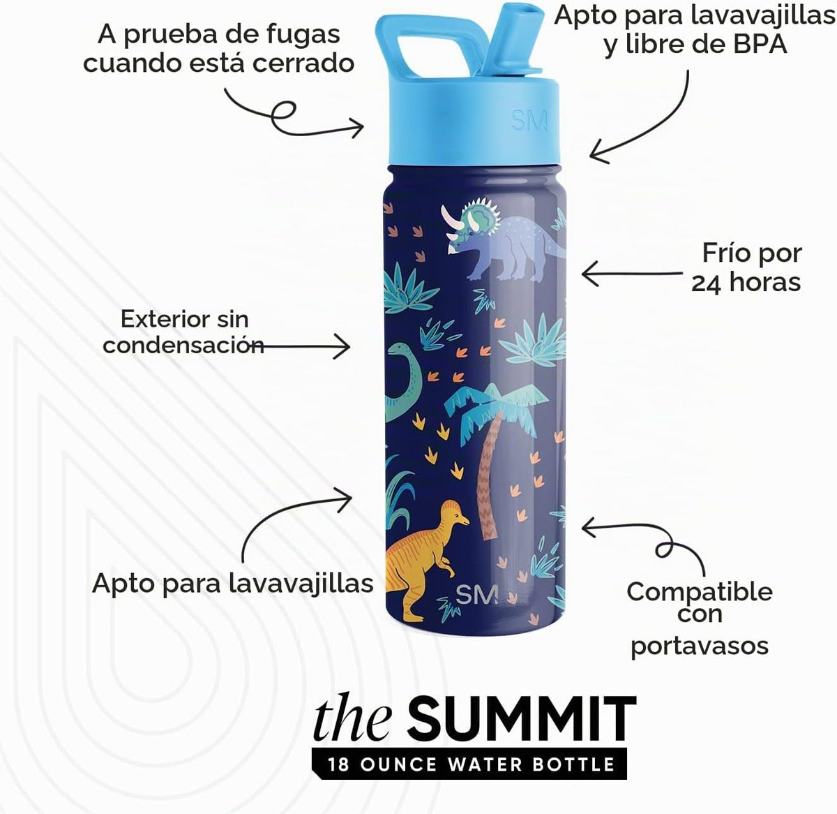 Simple Modern - Botella de agua para niños de la colección Summit c...