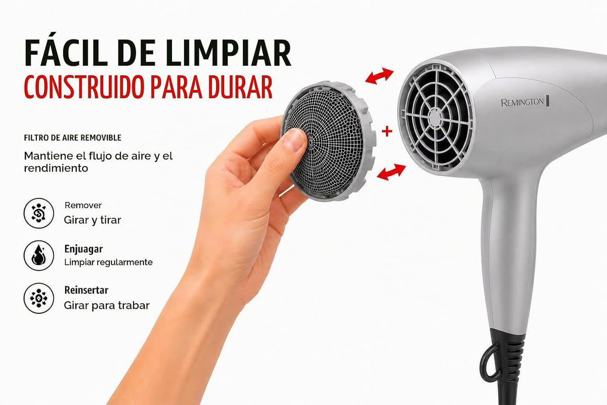 Remington Secador de Pelo con Protección contra Daños con Tecnologí...