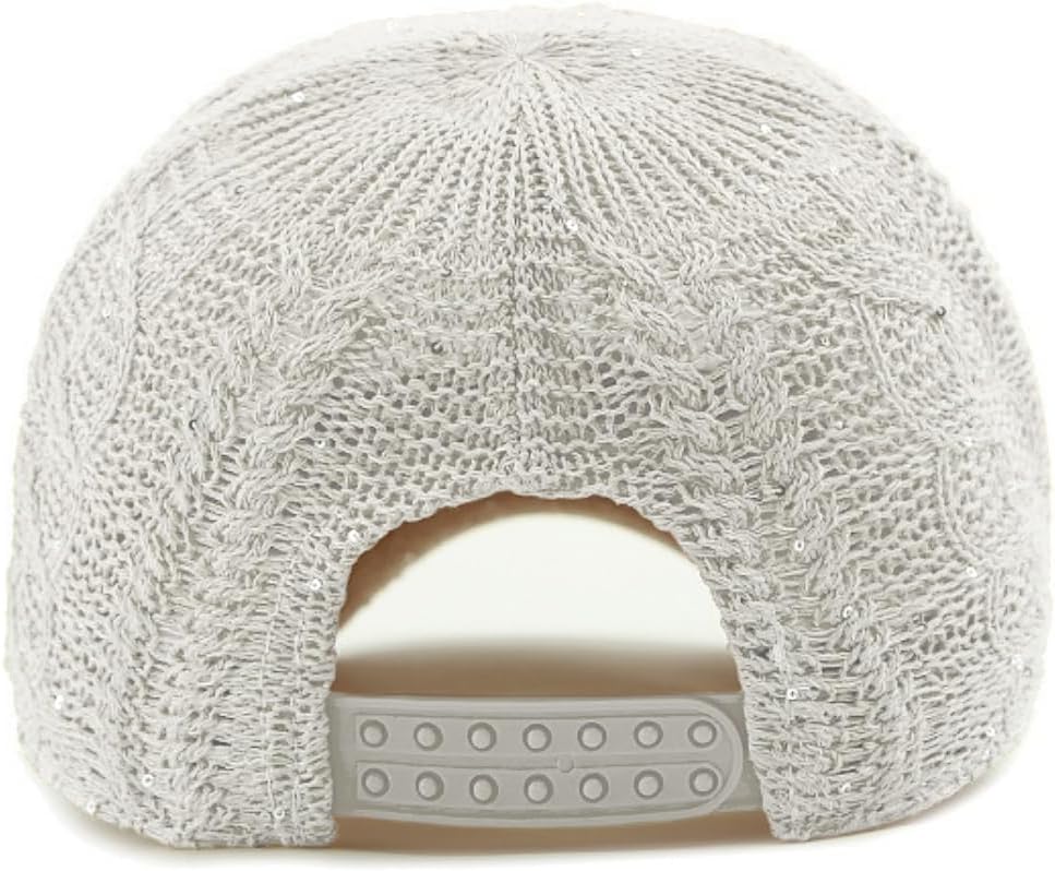 Gorra de béisbol de malla con purpurina para mujer, transpirable, a...