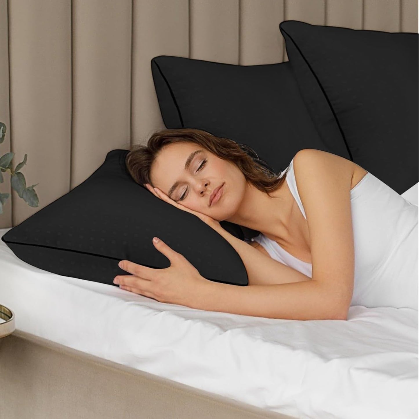 Higoom Almohadas de cama tamaño Queen para dormir, 4 unidades, almo...