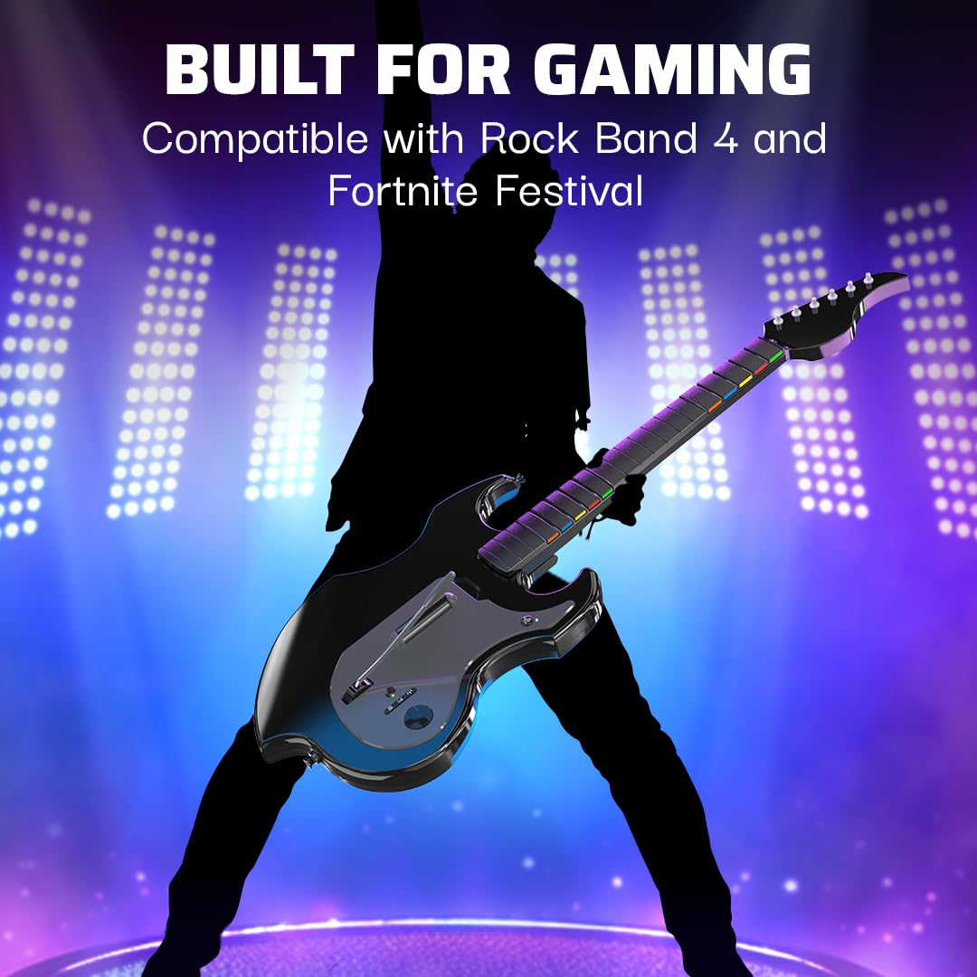 PDP RIFFMASTER Controlador de Guitarra Inalámbrico para PlayStation...