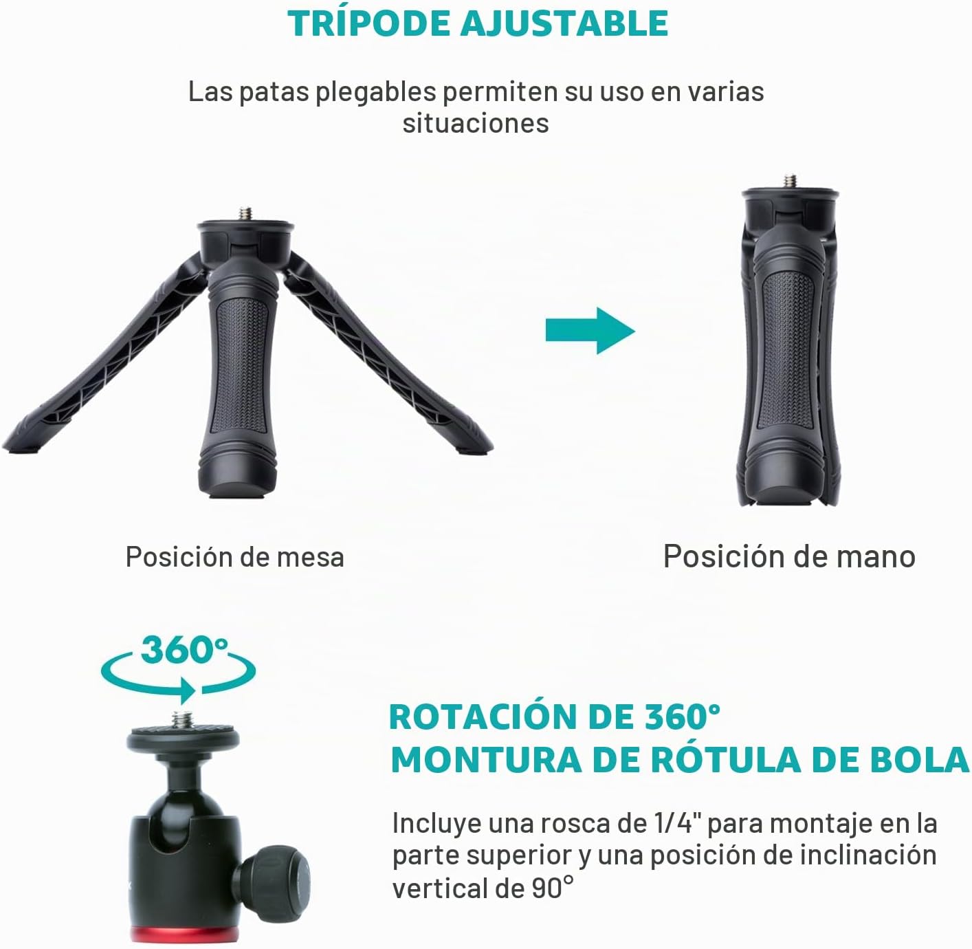 Kit de vlogging Movo USB-C para iPhone 15 con trípode de tamaño com...