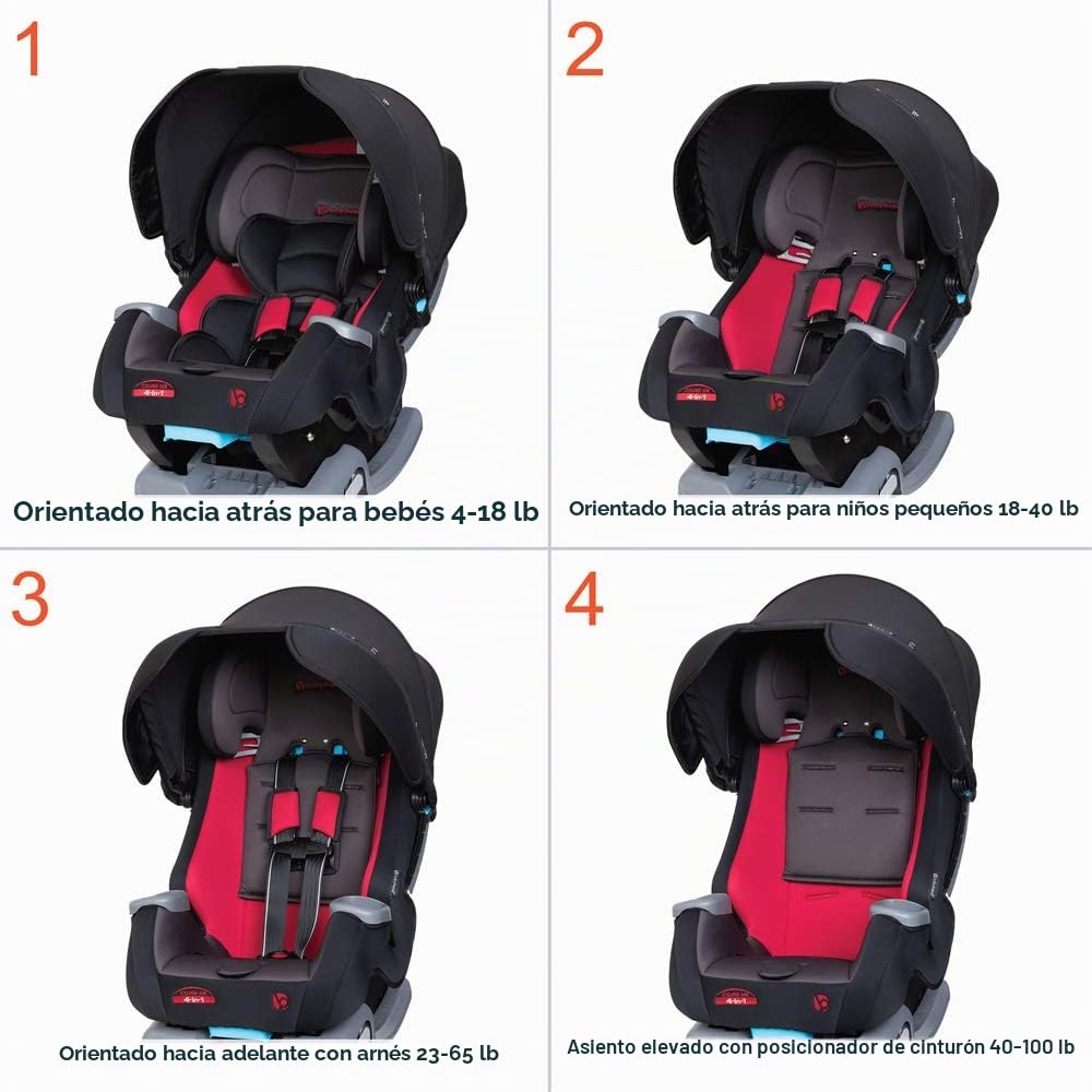 Baby Trend Cover Me™ Asiento de automóvil convertible 4 en 1, Scoot...