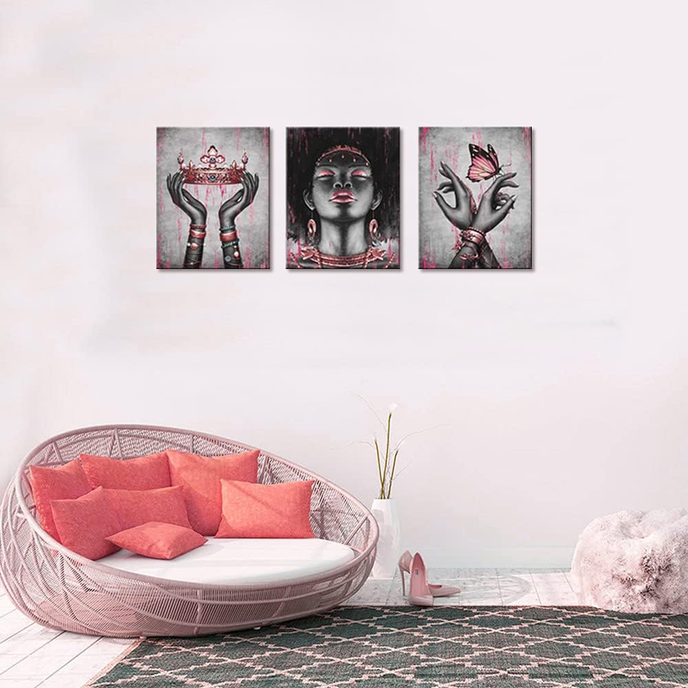 Visual Art Decor Lienzo afroamericano para pared, retrato de mujer...