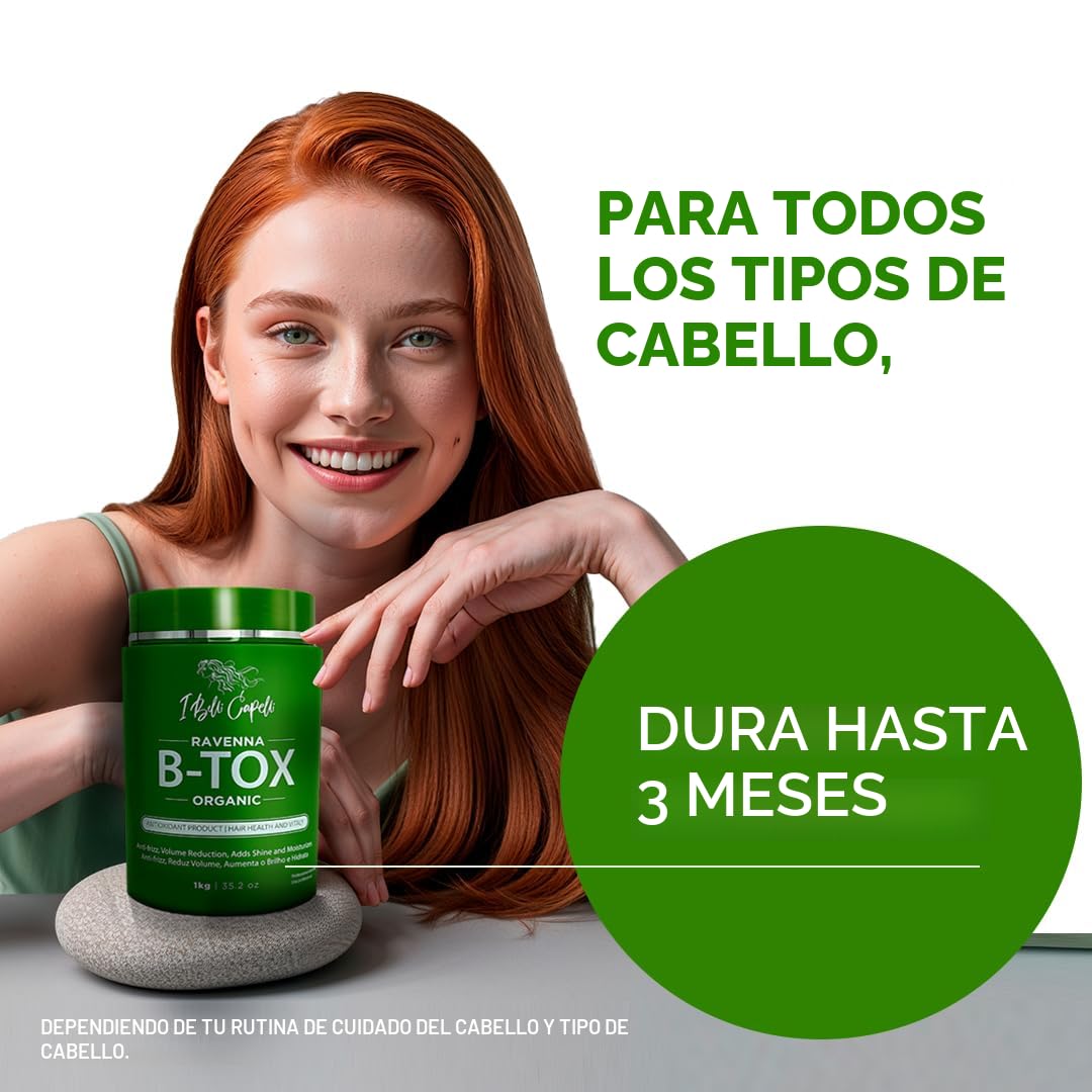 I Belli Capelli Ravenna Kit de Tratamiento Capilar Orgánico B-tox -...