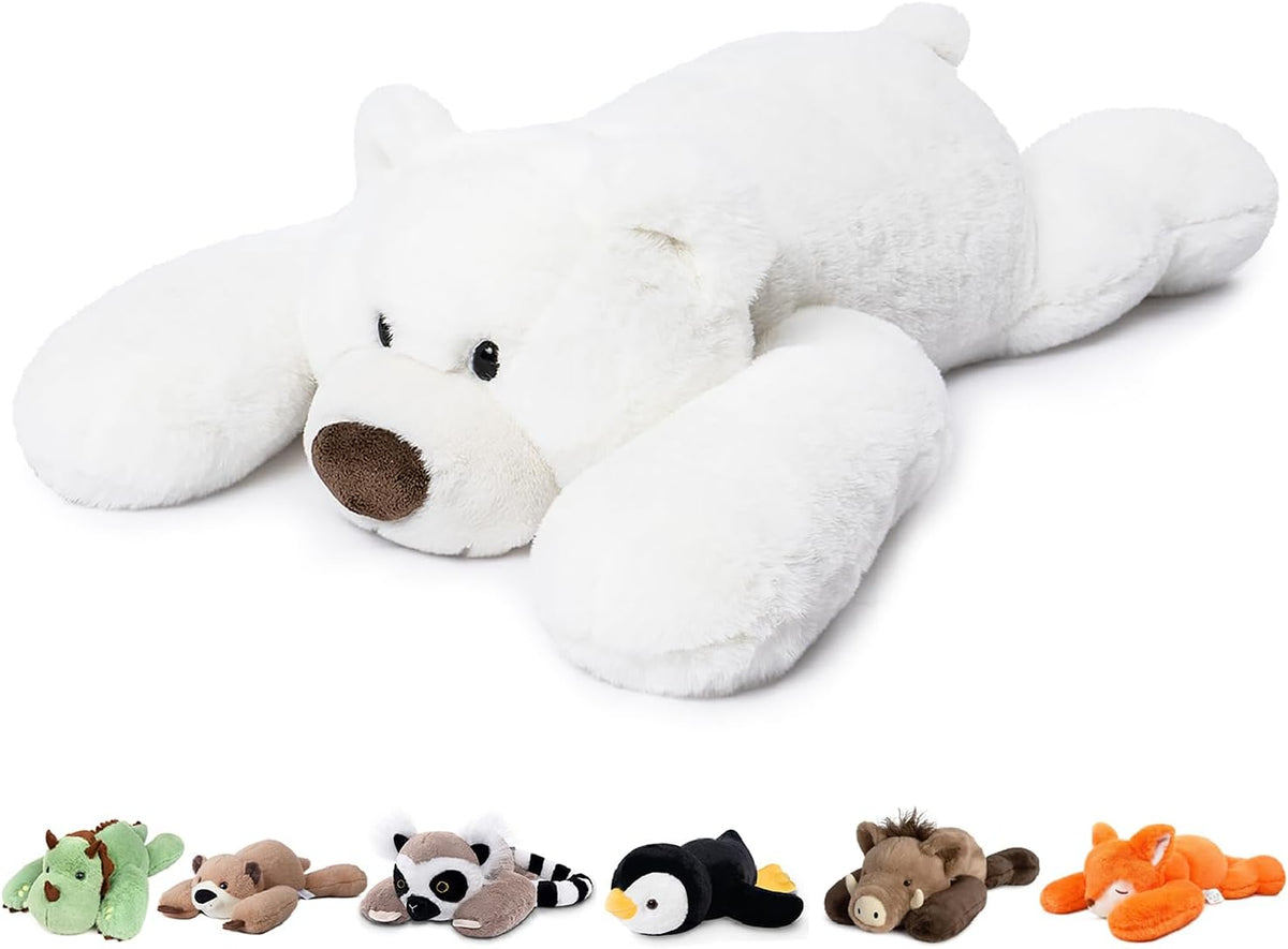 Niuniu Daddy Peluche de oso polar con peso para niños y adultos, 25...
