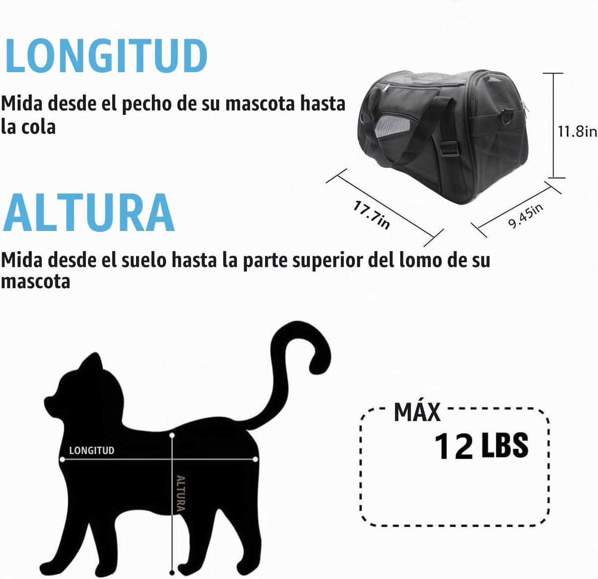 ZaneSun Transportador para gatos, transportador de viaje para masco...