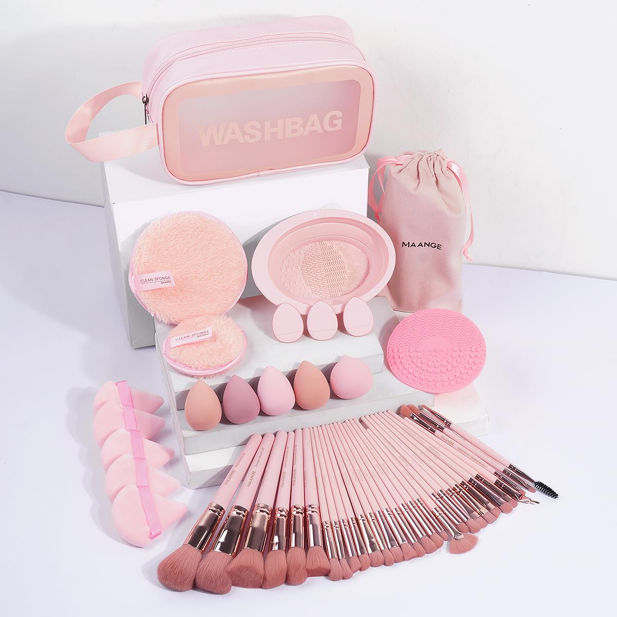 MAANGE Juego de 49 Brochas de Maquillaje, Set de Herramientas de Ma...