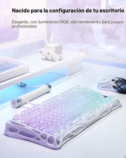 GravaStar Mercury K1 Lite 75% Teclado para Juegos, Teclado Inalámbr...