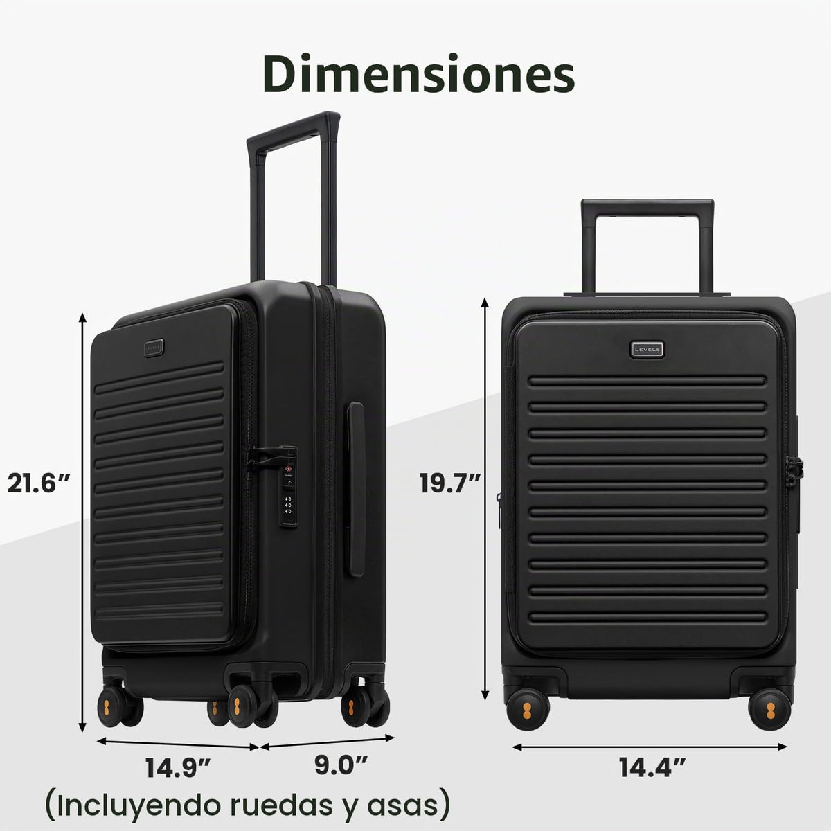 LEVEL8 Equipaje de mano Adventure Classic, Negro, 20 pulg. | Un com...