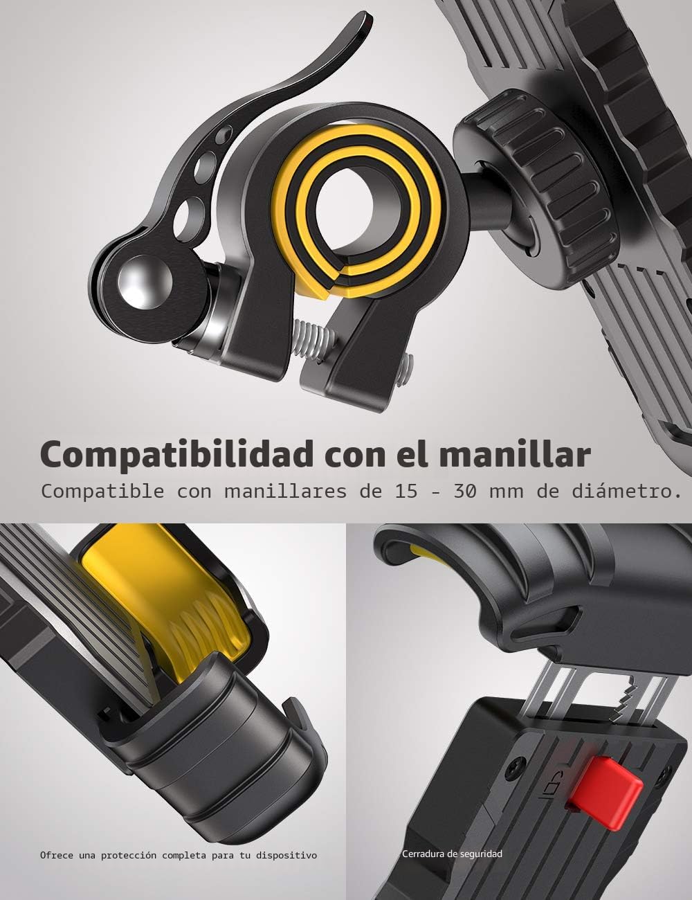 Lamicall Soporte de teléfono para bicicleta, soporte de teléfono pa...