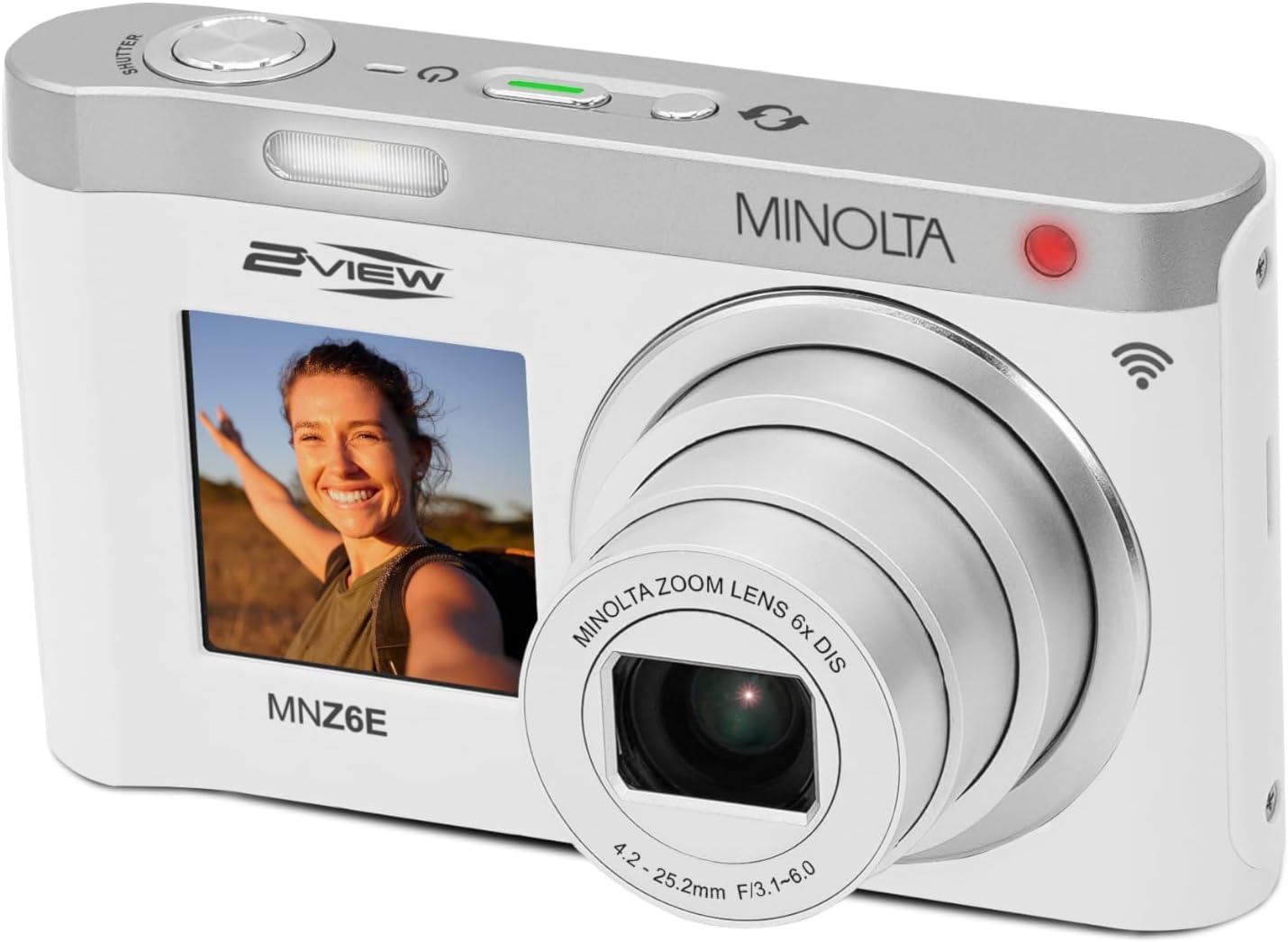 Minolta MNZ6E 2VIEW 64MP 6X Cámara WiFi con zoom óptico, 4K UHD, pa...