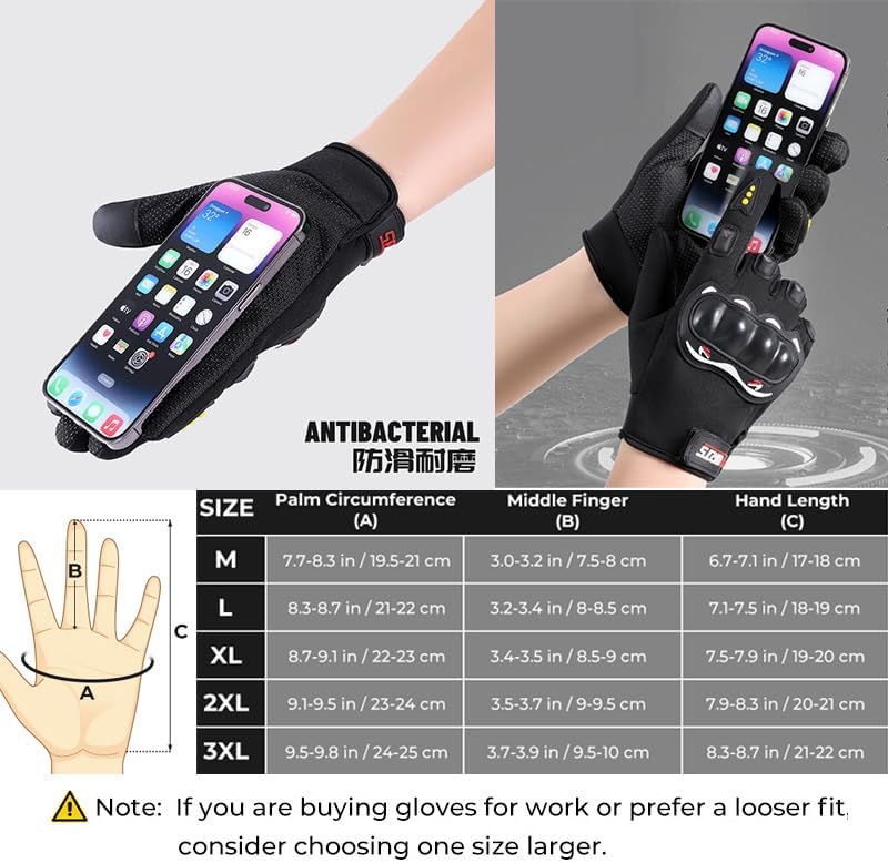 KEYSDEX Guantes de motocicleta para hombres y mujeres, protección d...