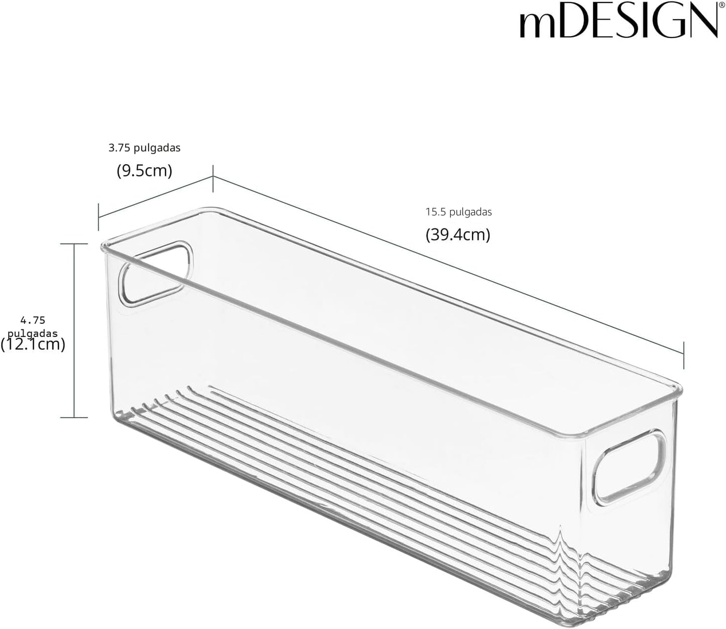 mDesign - Organizador de cocina de plástico, contenedor de almacena...