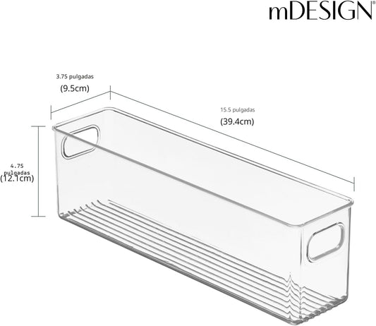 mDesign - Organizador de cocina de plástico, contenedor de almacena...