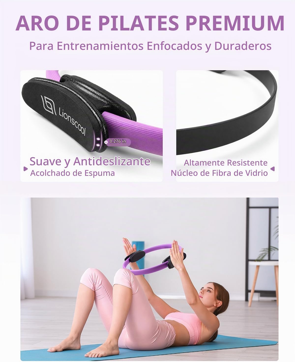 LIONSCOOL Juego de anillos de pilates círculo mágico de 14", mini p...