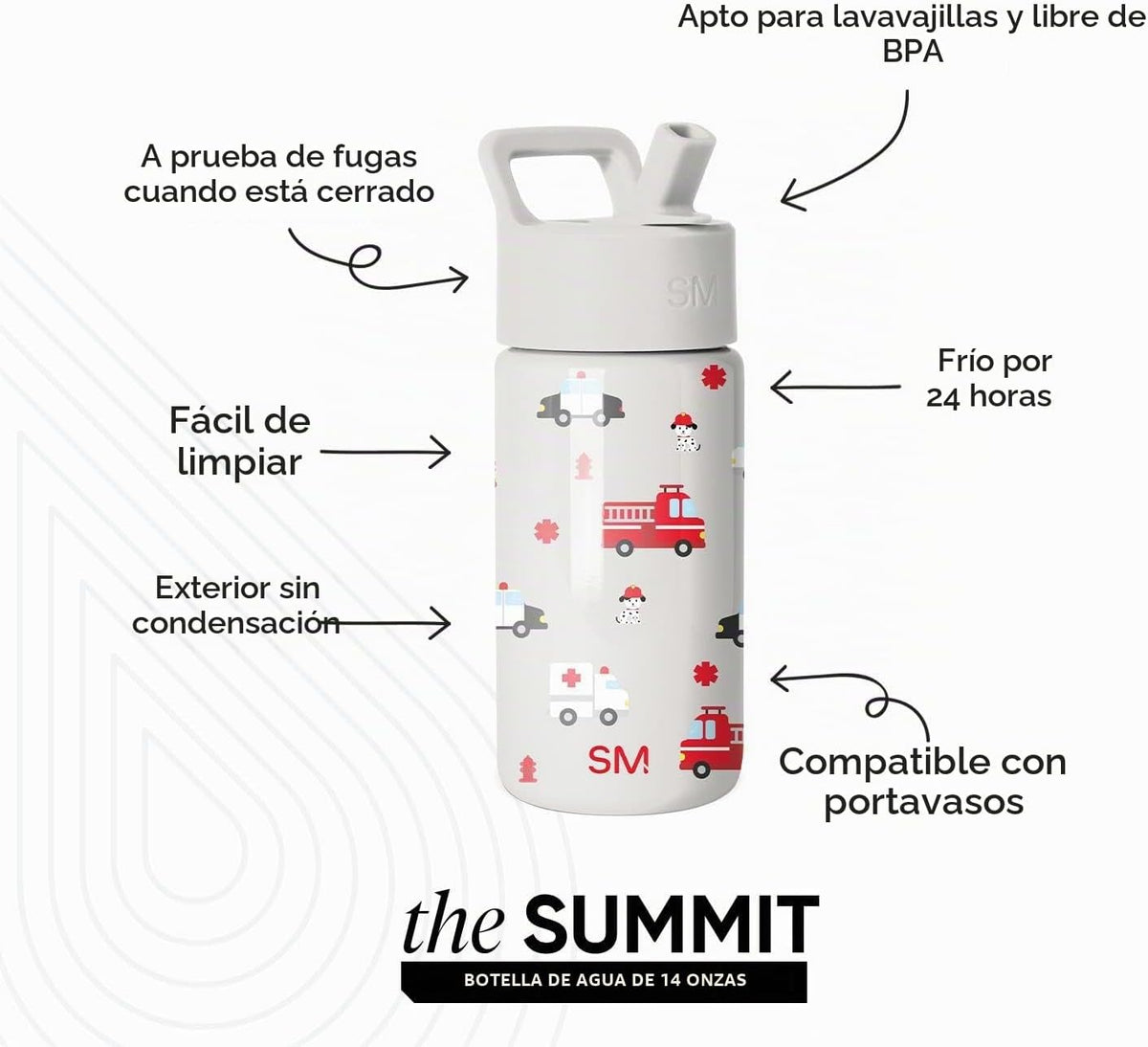 Simple Modern Botella de agua para niños y taza para niños pequeños...