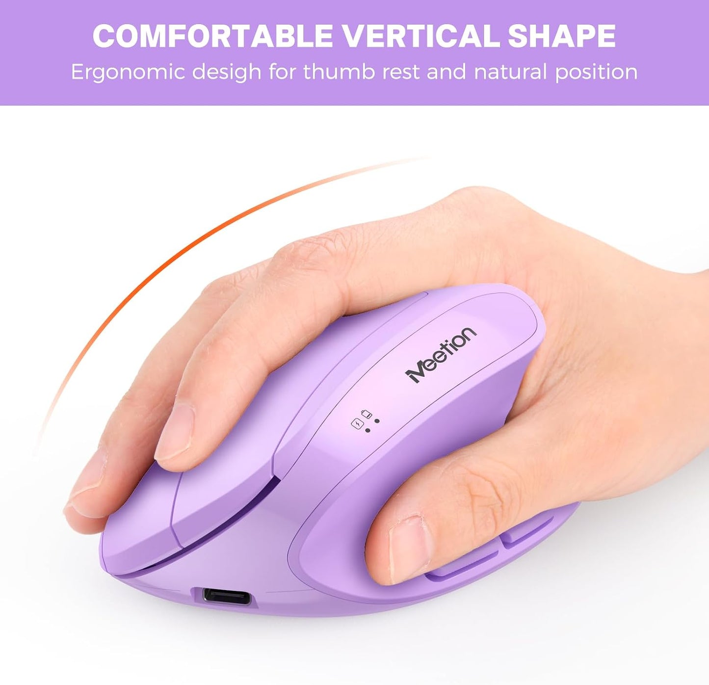MEETION Combo de teclado y mouse ergonómico, ratón vertical de dise...