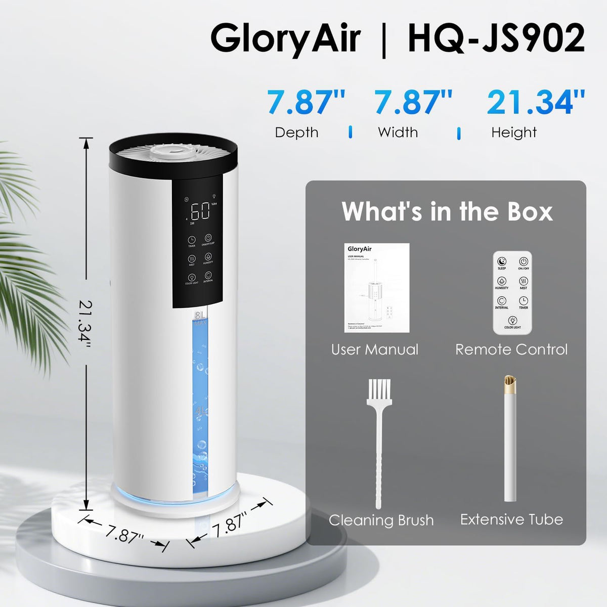 Humidificador doméstico GloryAir para habitación grande, relleno su...