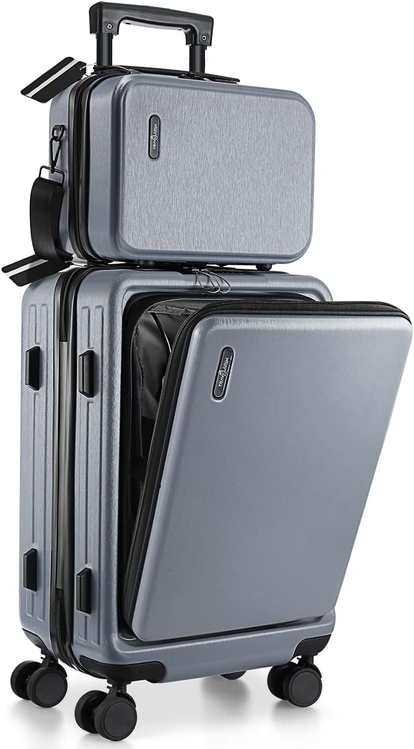 TRAVELARIM No se puede expandir, Gris, Maleta de mano de 20 pulg. |...