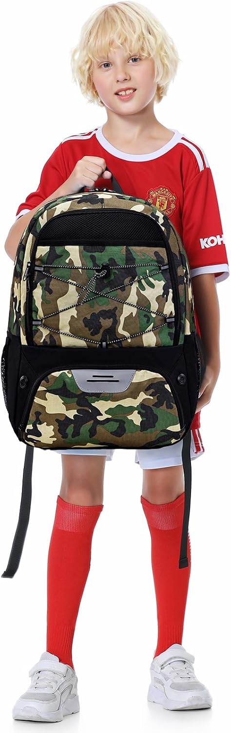 Hsmihair - Mochila de fútbol juvenil - Mochila para fútbol y balonc...
