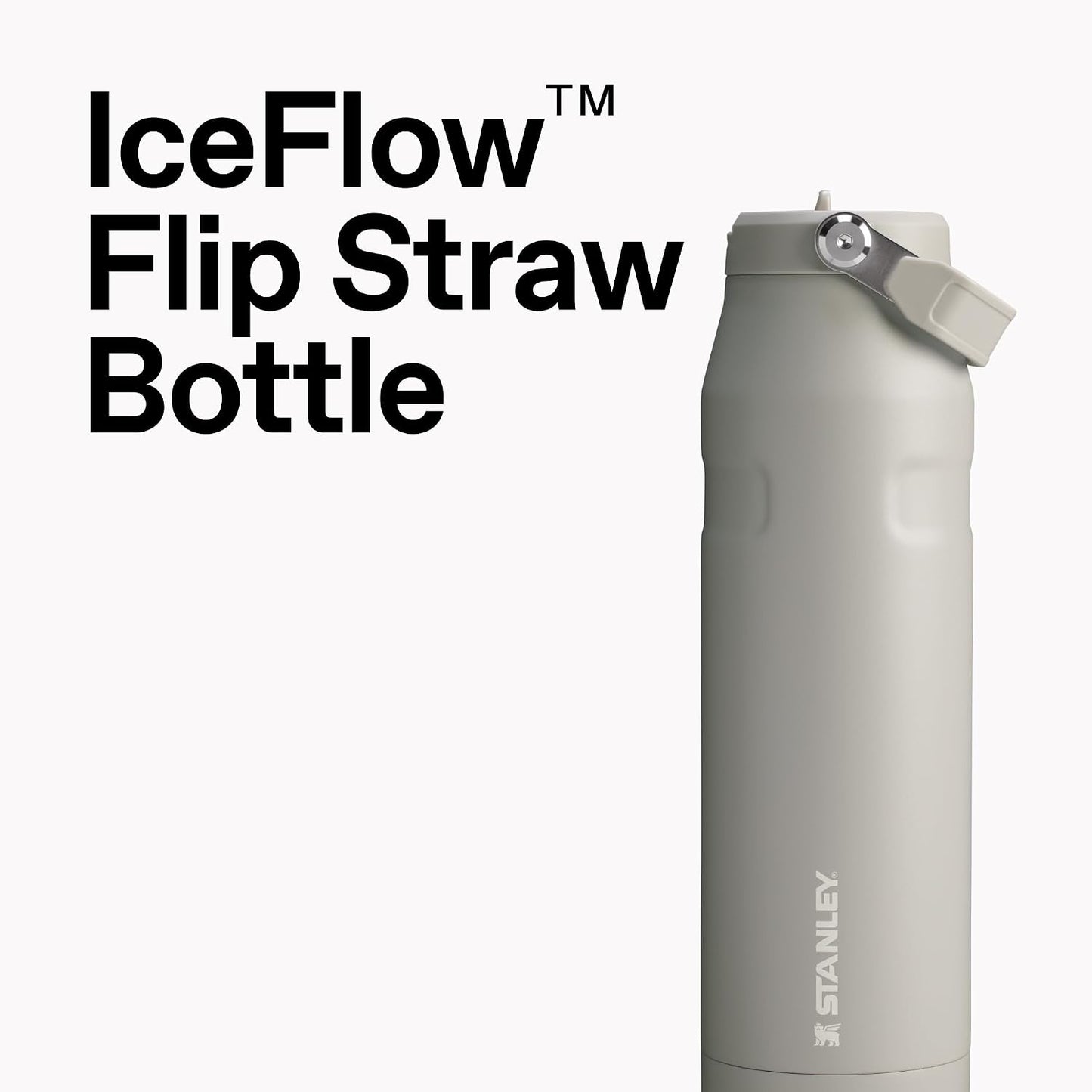 STANLEY - Botella de agua IceFlow Flip Straw 2.0 con pajilla abatib...