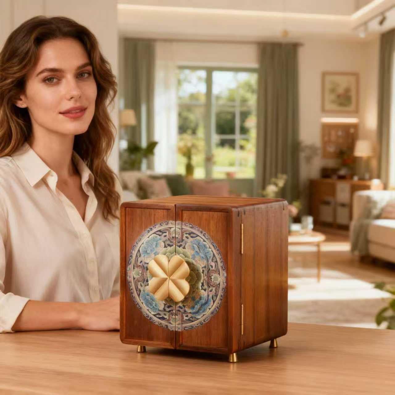KAOTGOT Joyero de madera para mujeres y niñas, organizador grande d...