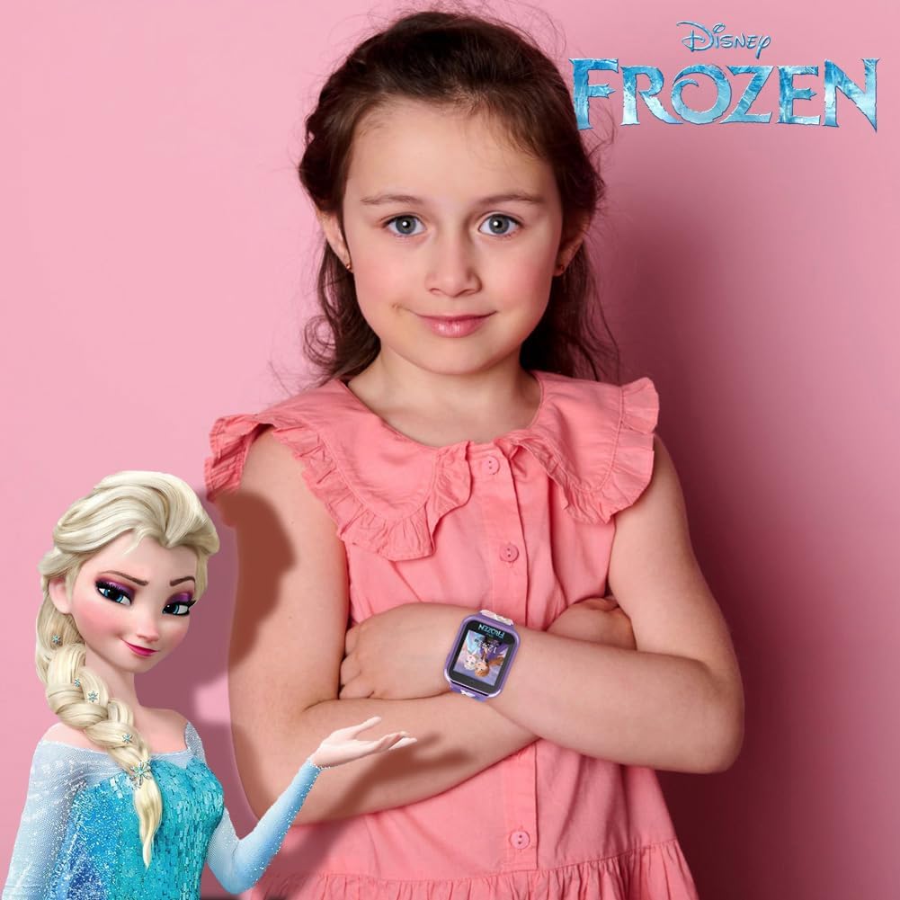 Accutime Reloj inteligente Disney Frozen para niños con cámara para...