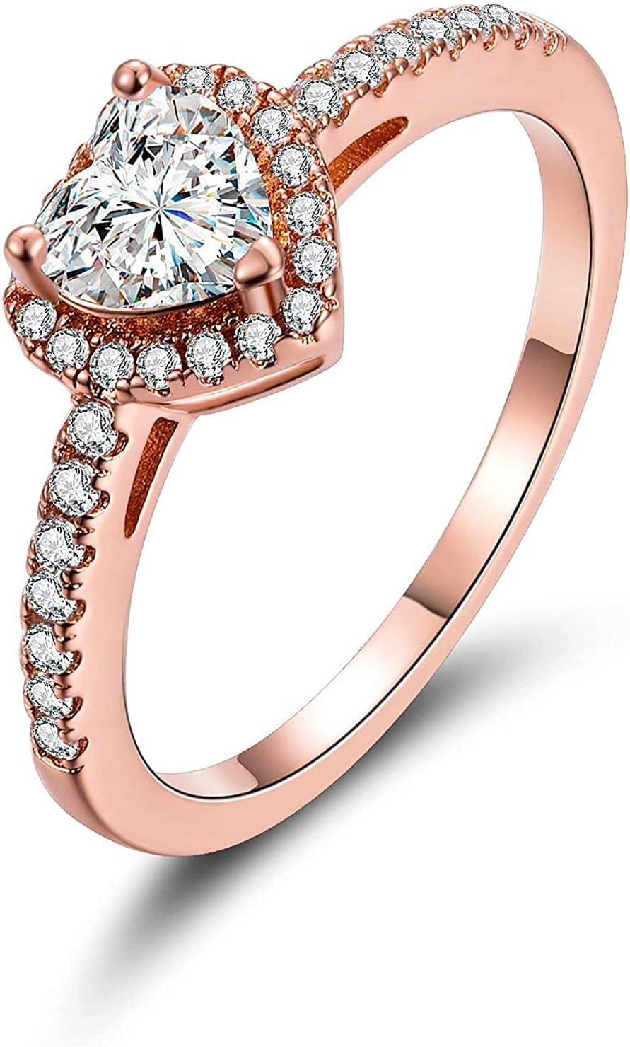 MDFUN - Anillos de boda de lujo chapados en oro de 18k con circonia...