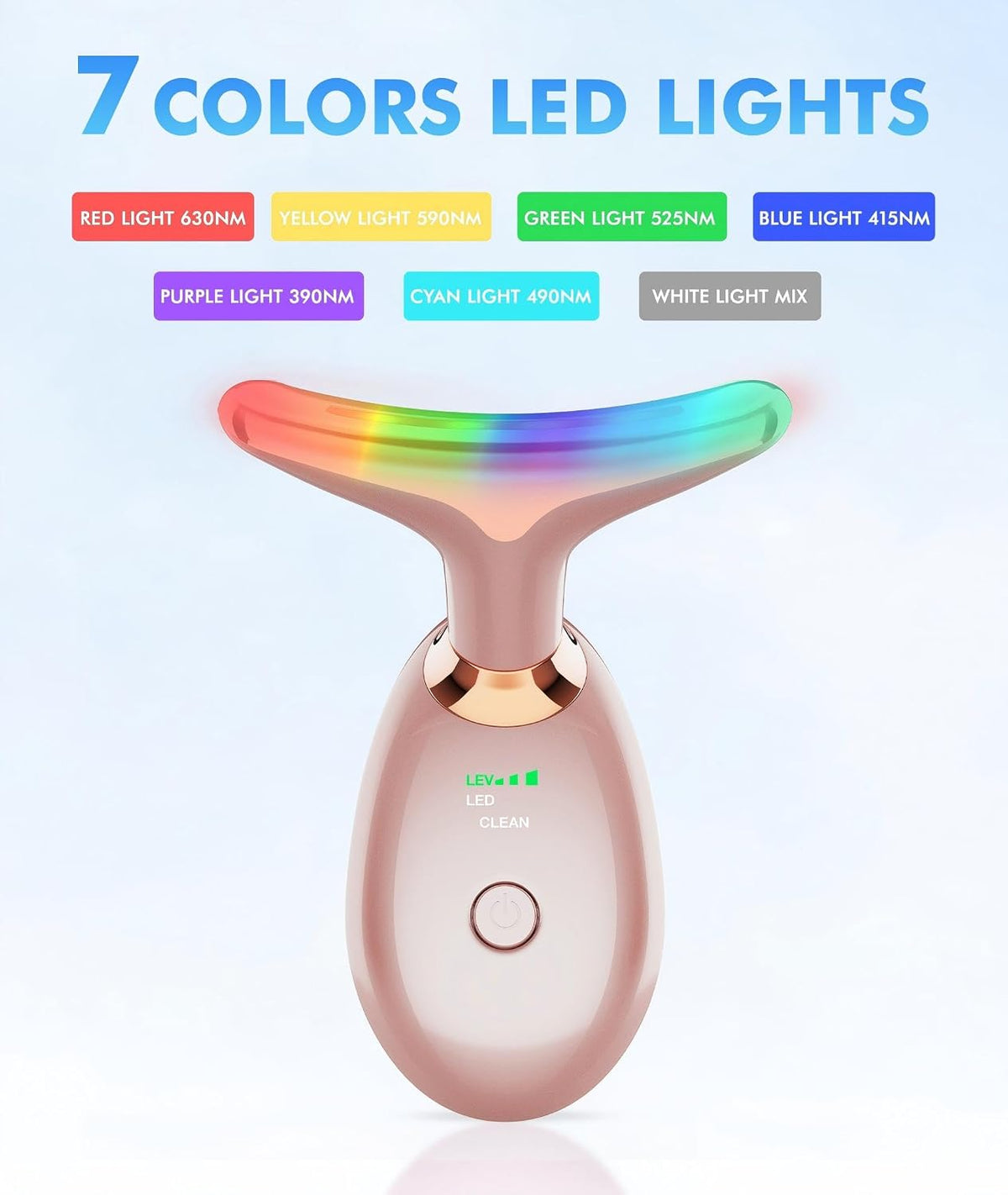 SDKWDH Terapia de Luz Roja para Cara y Cuello, Herramienta de Masaj...