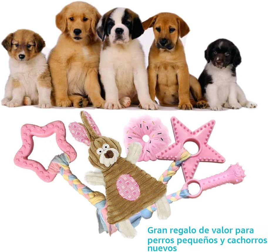 Volacopets Juguetes para cachorros para dentición, juguetes mastica...