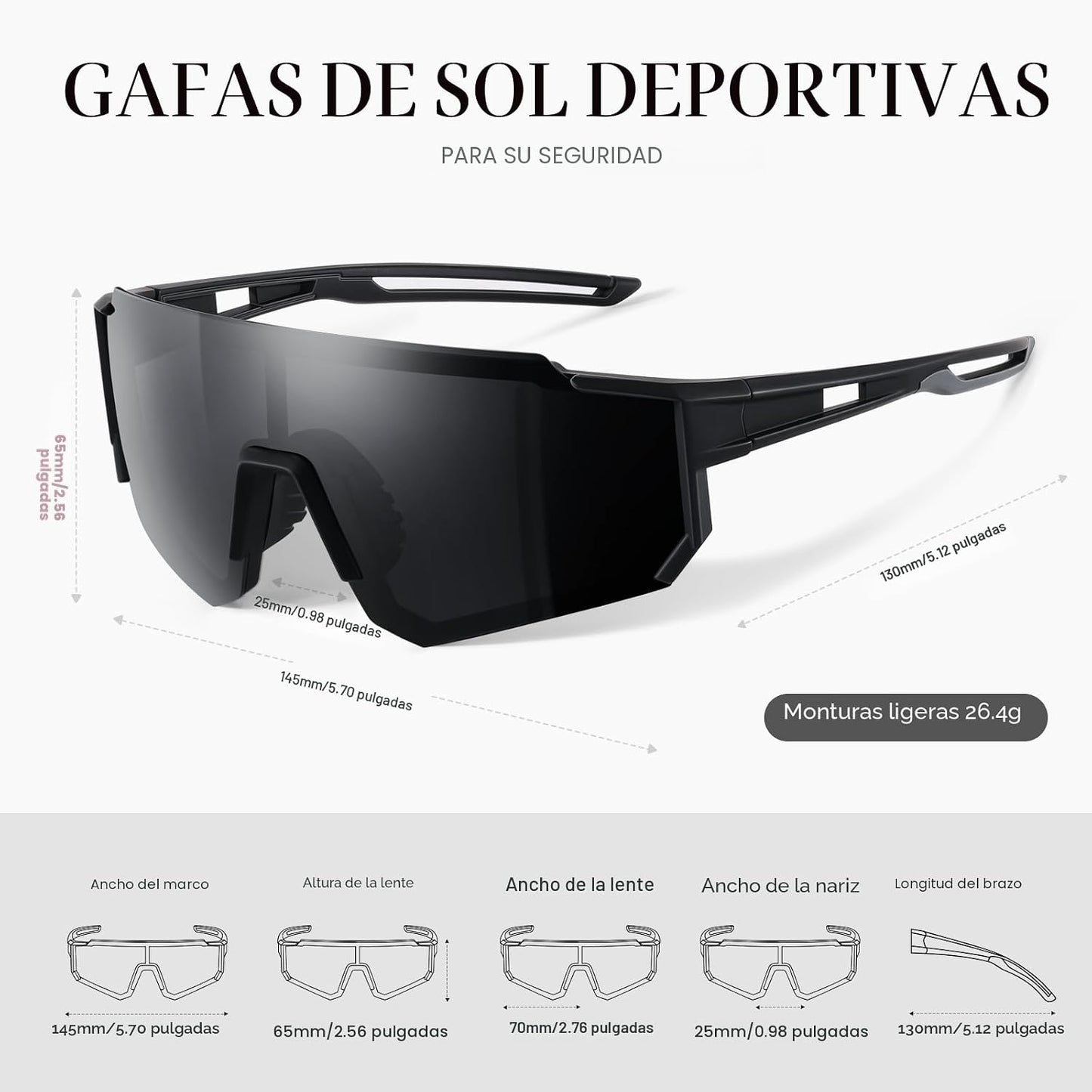 gesruny - Gafas de sol polarizadas deportivas para hombres y mujere...